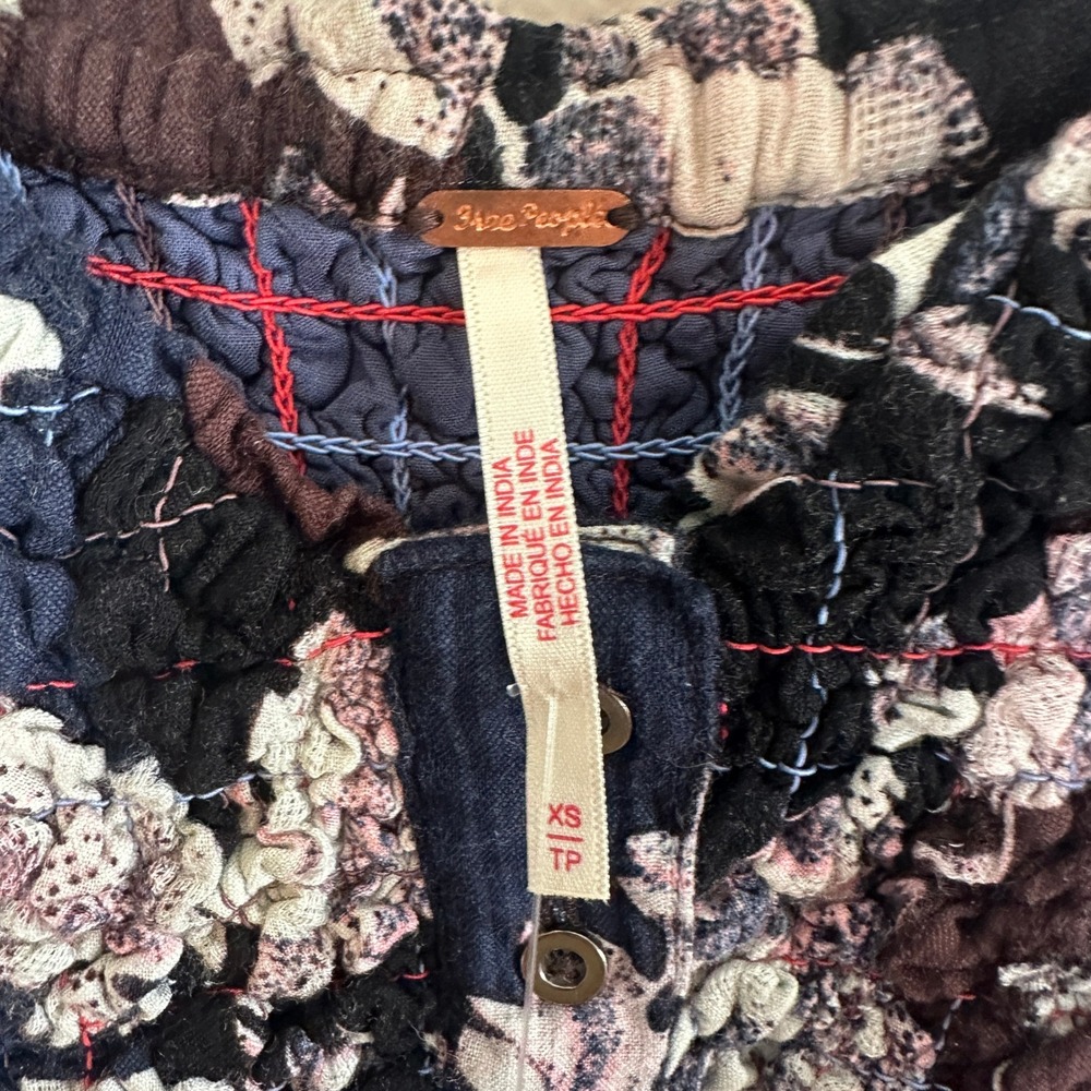 NWT Free People Melrose Wide Leg Jumpsuit Size XS Floral Print Smocked Waist - Picture 4 of 8